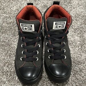 Converse Black and Red High-Top Sneakers